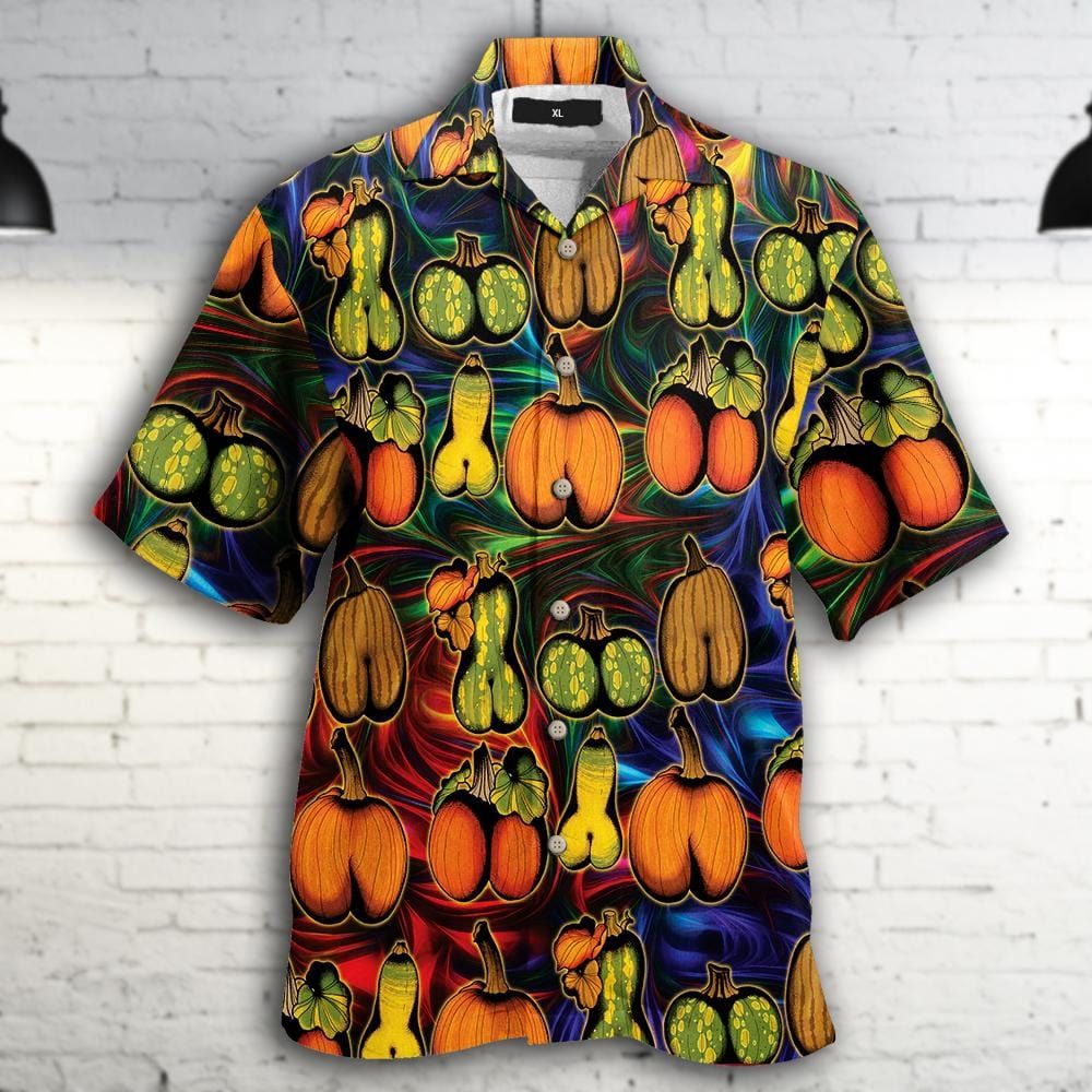 Felacia [Hawaii Shirt] Pumpkin Sexy Body Hawaiian Aloha Shirts-ZX1058
